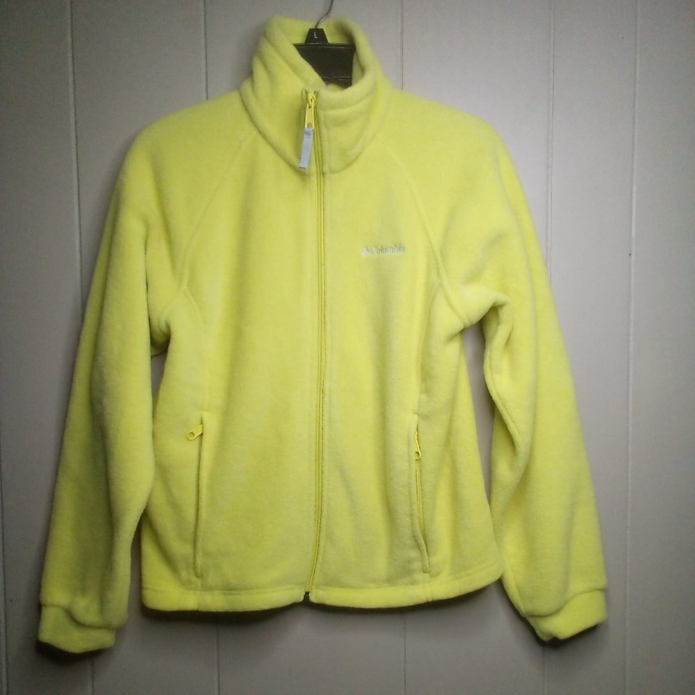 Columbia Jacket Girls 14 16 Full Zip Pockets Bright Yellow